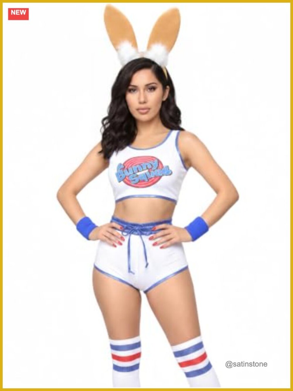 5pc Halloween Bunny Costume Set Top Shorts Headband Wristband Socks
